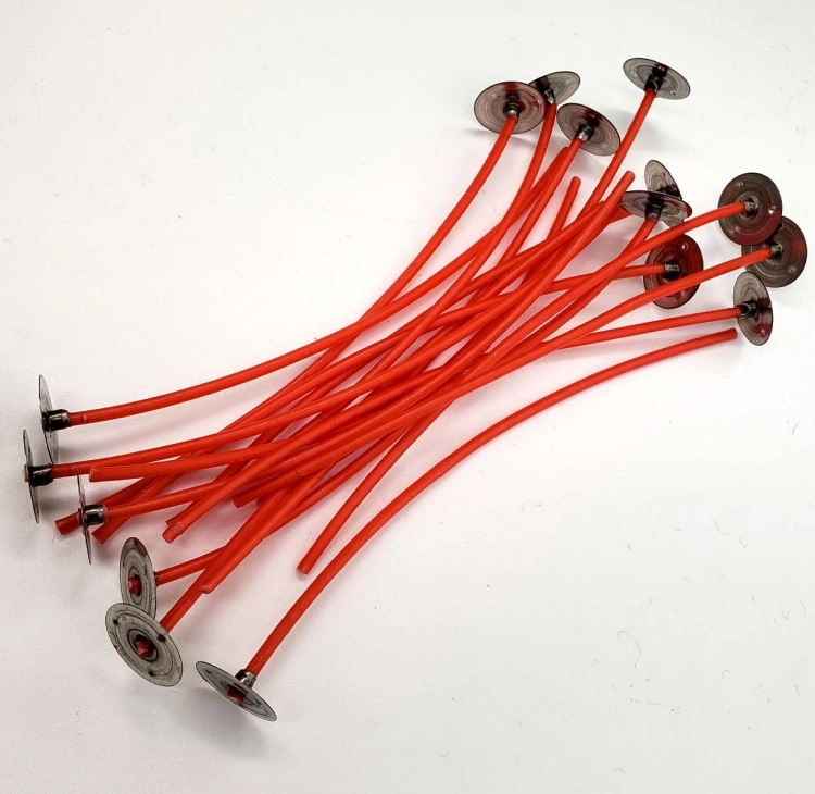 KNOTY BAWEŁNIANE CZERWONE 27nitek 12cm 50szt
