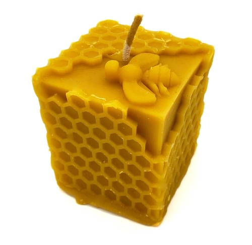 ŚWIECA Z WOSKU PSZCZELEGO KWADRAT ŻÓŁTY
