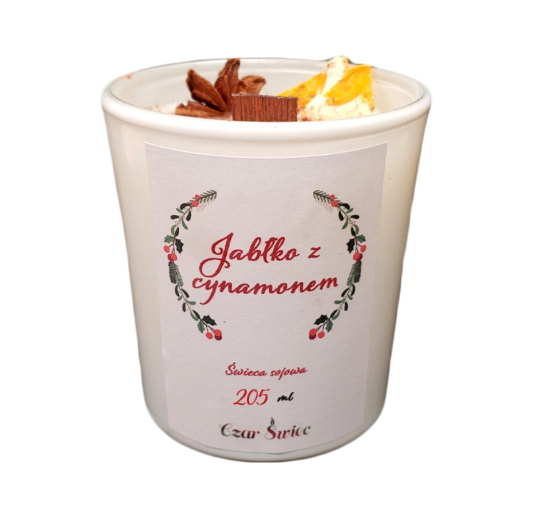 ŚWIECA ŚWIĄTECZNA SOJOWA Jabłko z cynamonem 205ml
