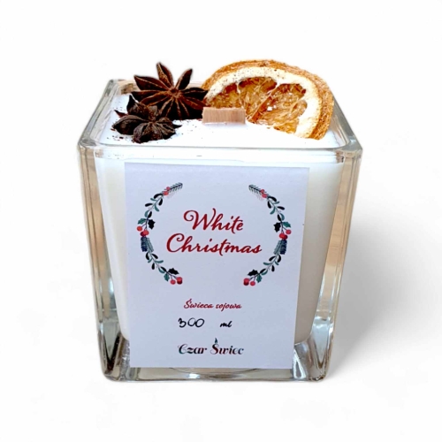 ŚWIECA SOJOWA ŚWIĄTECZNA White Christmas