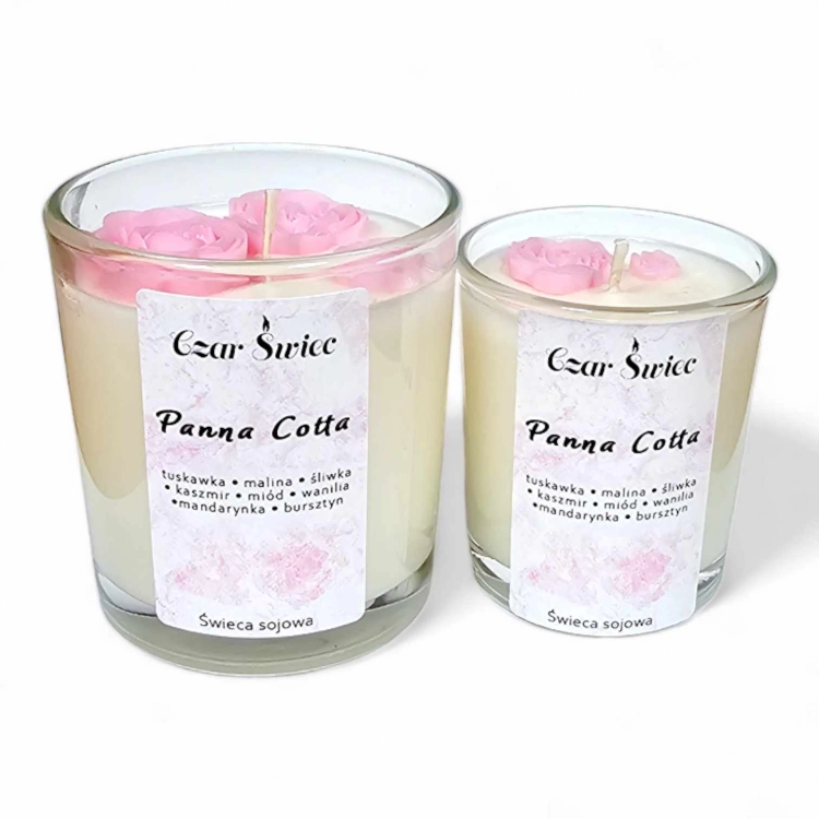 Seria PINK ROSE - Świeca Panna Cotta