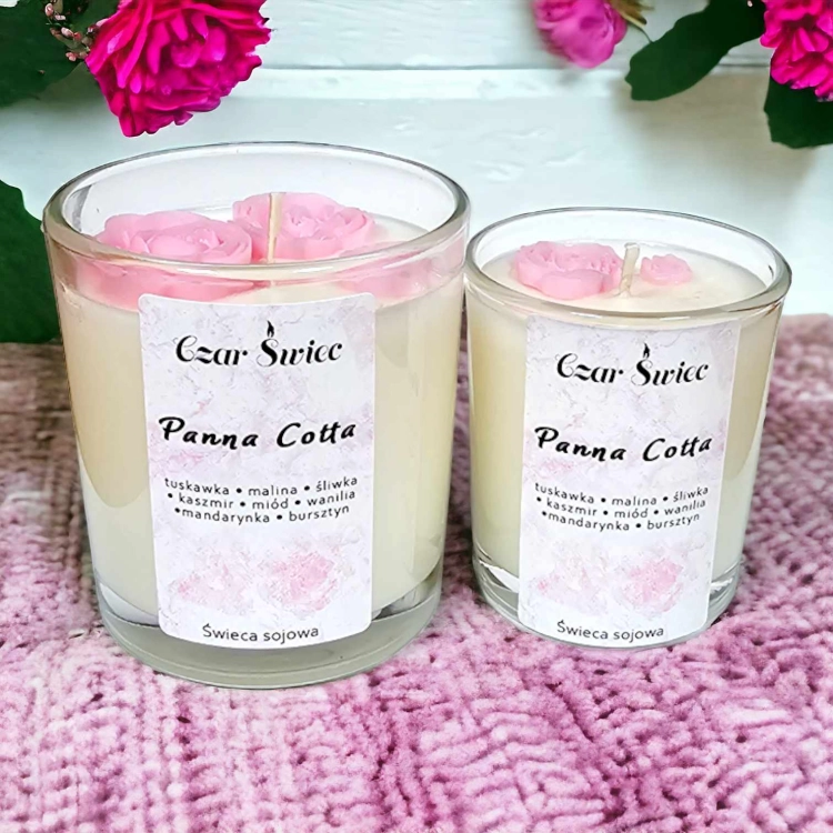 Seria PINK ROSE - Świeca Panna Cotta
