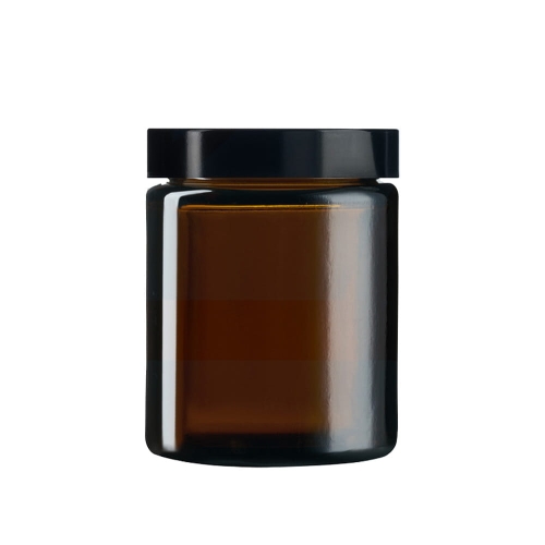 SŁOIK BRĄZOWY + CZARNE WIECZKO 180ml