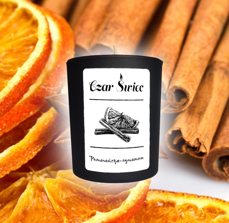ŚWIECA SOJOWA ZAPACHOWA - POMARAŃCZA-CYNAMON (200 ml)
